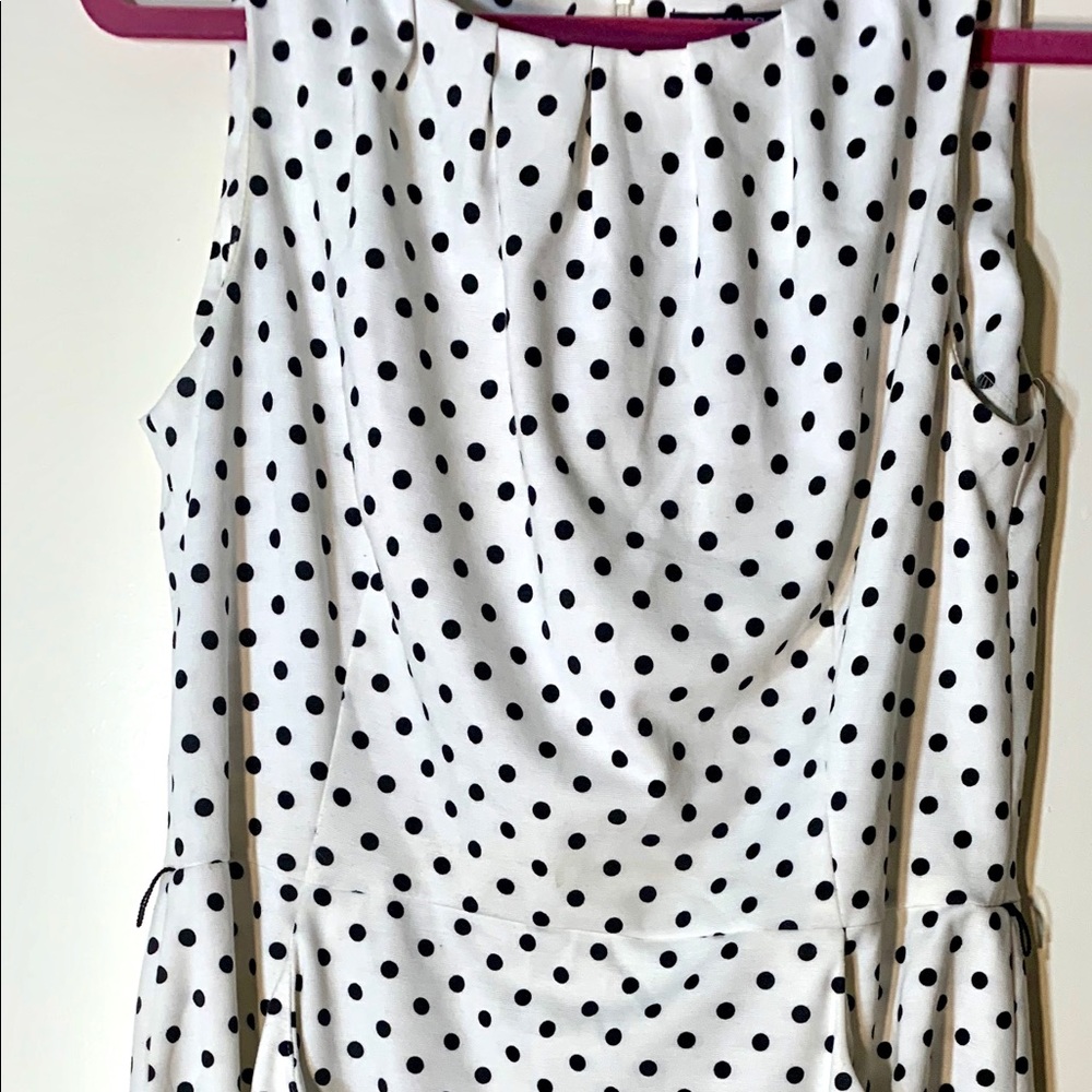 White and black poke dot dress